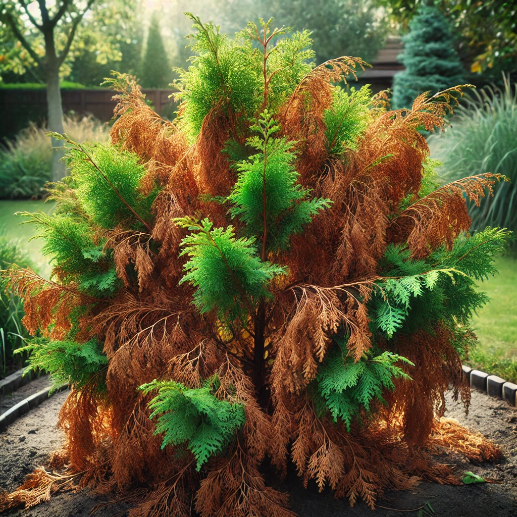 Thuja green giant turning brown