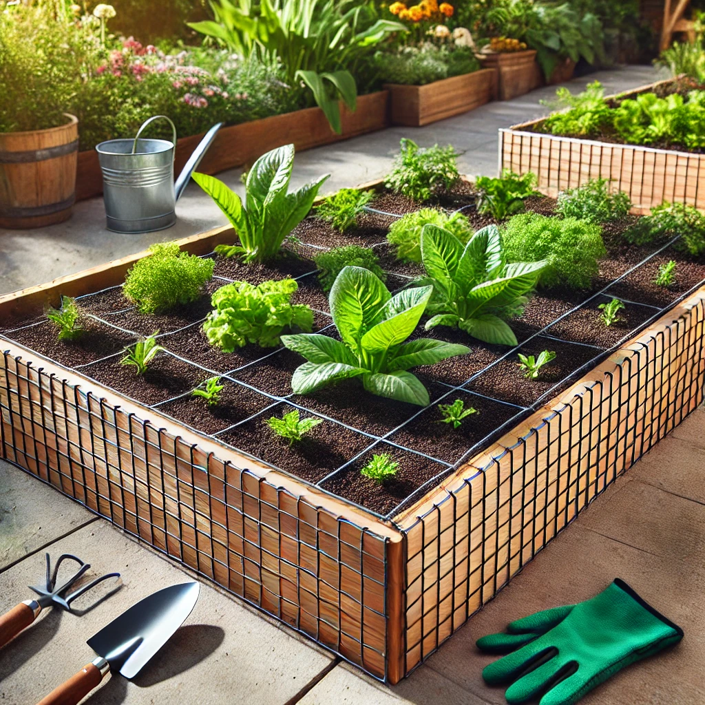 Hardware cloth for garden bed